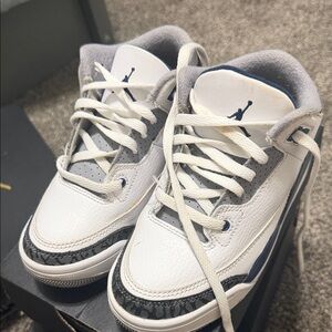 Jordan Kids White and Gray Sneakers